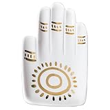 WOONEKY Aufbewahrungstablett Ohrringtablett Schmucktablett Organizer Für Schmuck Halskette Hamsa Evil Eye Schmuckschale Kleine Untertasse Keramik-Vorspeisenschale