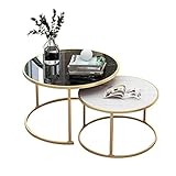XIBANY Moderne runde Satztische aus Holz, Couchtische mit Metallrahmen, Wohnzimmertischsets, Möbel/a Feito NA China