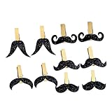 ABOOFAN 10 Stück Holz-Wäscheklammern Fotopapierklammern Fotopapier-Wäscheklammern Holzklammern Fotopapier Vater-Fotorahmen Bambus Schwarze Wäscheklammern