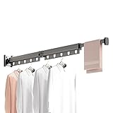 Firulab Faltbarer Wäscheständer, Wandmontage, Wandmontage, Kleiderständer, faltbar, Wandmontage, Kleiderbügel, platzsparend, für den Innen- und Balkon