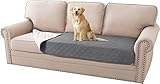 100% Wasserdichte Sofa Sitzkissenbezüge waschbarer Hundebett bezug, Abschnittsweise Couch Schutzpolster für Haustiere, Rutschfest Sofabezug Möbelschutz, Weicher Sofa Kissenbezug (Grau,89x208 cm)