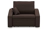 BETTSO -Sofa Sessel mit Schlaffunktion Schlafsessel Gästebett Klappsofa Bettfunktion mit Bettkasten Couch Sofagarnitur Salon Jugendzimmer - Rodrigo 80 Braun