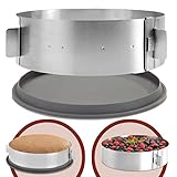 4smile Tortenring verstellbar mit Silikonboden – 2-in-1 Profi Backring aus Edelstahl - Springform und Tortenform in Einem – Backform rund zum Backen, Schichten, Dekorieren