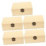 Operitacx 5 Stück Box Aufbewahrungsbox Holz Aufbewahrungsbox Andenken Kofferraum Kunststoffbehälter Kiefernholz Box Holzkiste Zum Bemalen Desktop Aufbewahrungsboxen Holzkiste DIY
