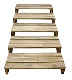 Gartenwelt Riegelsberger Terrassentreppe XL Breite 95 cm Wangentreppe mit 5 Stufen Massivholz Kiefer imprägniert Komplett-Set Wangen, Bohlen & Schrauben