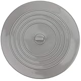 Universal Stöpsel, 1 Stück, in Grau, Ø 15 cm Stopfen, Silikon Waschbeckenstöpsel mit Griff, Badewannenstöpsel für bis Ø 120 mm Abflüsse, Abflussstopper für Badewanne, Dusche, Waschbecken, Spüle