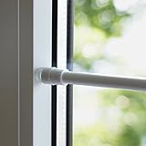 Klemmfix Klemmstange für Fenster Tür Gardine Länge 40-60 cm ausziehbar Scheibenstange ohne Kleben - weiß
