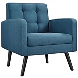 Yaheetech Sessel Ohrensessel mit Armlehnen, Bequem und Modern, Fernsehsessel Relaxsessel Wohnzimmer Clubsessel Sofa 136 KG belastbar, blau