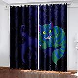 OUSIKA Vorhang Wärmeisolierend 2Er Set 3D Cartoon Grüner Dämon Muster Für Schlafzimmer 234x230 cm Gardinen Verdunklungsvorhänge Blickdicht Vorhänge Set Mit Ösen, Kälteschutz Wohnzimmer Kinderzimmer