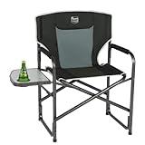 Timber Ridge Campingstuhl Faltbar 150kg Regiestuhl klappbar Aluminium tragbar Ultraleicht Angelstuhl mit Seitentisch schwarz