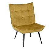 LOLAhome Gepolsterter Sessel aus Velours, 69 x 60 x 89 cm