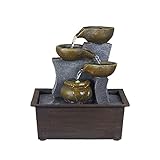 Meditationsbrunnen Tisch-Wasserfall-Brunnen Indoor Desktop Wasserbrunnen Home Relaxation Brunnen Wasserfall Lucky Feng Shui Wasser Sound Tisch Ornamente for Büro Home Schreibtisch Dekor Tisch-Wasserfa
