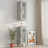 JUNZAI Hängeschrank, Kitchen Wall Cabinet, Küchenschrank, Wandschrank Küche, Küchenhängeschränke, Betongrau 34,5x34x90 cm