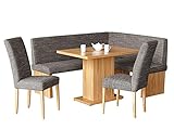HUIJK Eckbank Kernbuche Grau Essecke Küchenbank Modern Design