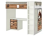 Pferdestall Möbelfolie - SH13 - passend für die Kinderzimmer Hochbett-Kombination STUVA von IKEA - Bestehend aus Hochbett, Kommode (3 Fächer), Kleiderschrank und Schreibtisch - Möbel Nicht Inklusive | STIKKIPIX