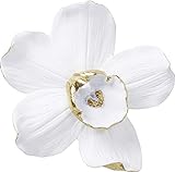 Kare Design Wandschmuck Orchid Weiß 25cm, weißes Accessoire für die Wand, Blumen Motiv Weiß Gold, weitere Ausführungen erhältlich (H/B/T) 24,5x23,8x6,7
