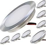 ETT Distribution GmbH LED Bodenspots 12V Ultra flach 8 x 0.5W Wandeinbauleuchten Tom 3000K Rund IP67 Trittfest Begehbar Lochausschnitt: 45.5mm inkl. LED Trafo