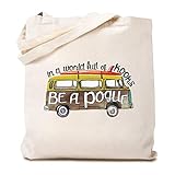 Damen Be a Pogue Outer Banks Canvas Tote Bag Funny North Carolina TV Series Graphic Reusable Shopping Bag, Weiß