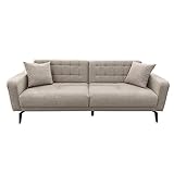 Betten-ABC Lavaria - Modernes Schlafsofa zum Ausklappen, einfache Handhabung (Farbe: Hellbeige meliert)