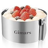 Gimars Tortenring verstellbar 8,5 cm hoch - Profi Tortenform aus Edelstahl - 16-30cm Ø - rund Backzubehör rutschfest auslaufsicher rostfrei - Stabiler Backring hoher Qualität leicht zu reinigen
