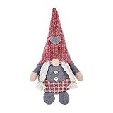 skyrabbiter Süße Zopf gesichtslose Puppe gestrickt Pfirsich Herz mit Hut ältere Puppe Home Desktop Ornament Büroklammerspender (B, One Size)