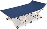 MIXMEY Loungesessel Klappsessel Loungesessel Klappstuhl Loungestuhl Outdoor Tragbares Campingbett Einfache Pause Klappbett für Terrasse Garten Strand (Farbe: Marineblau)