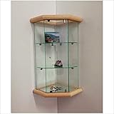 VM ART DESIGN GLASS Glashängevitrine zur Wand Winkel VM502T-TR (hellem Eichenholz Holz)