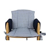 Sitzkissen Ersatzbezug 4tlg blau kariert für Tip Top/Comfort Herlag