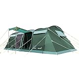 Skandika Tunnelzelt Montana 8 Personen | Camping Zelt mit/ohne eingenähten Zeltboden, mit/ohne Sleeper Technologie, 3-4 Schlafkabinen, 5000 mm Wassersäule, Moskitonetze | großes Familienzelt