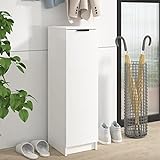 JUNZAI Schuhschrank, Schuhe Schrank, Schuhregal, Shoes Cabinet, Schrank Für Schuhe, Schuh Kommode, Hochglanz-Weiß 30x35x100 cm Holzwerkstoff