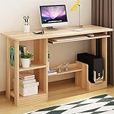 CLoxks Computer Tisch Mode-Desktop Pc. Schreibtisch Kinder Schreibtisch mit Bücherregalkombination Multifunktions-Lerntisch mit Tastatur-Tablett und Zentralprozessor Stand Arbeitstisch