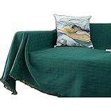 Homxi Sofa Überzug 1 Sitzer,Sofabezug Sitzer Einfarbig Sofa Überwürfe Baumwolle Sofa Handtuch Grün Sofabezug 90x180CM