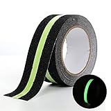 Rutschfeste,selbstklebende Treppenstufen,Anti-Rutsch-Klebeband,leuchtet im Dunkeln,hinterlässt keine Kleberückstände,Treppenstufen,Terrassendielen im Innen- und(50 mm Breite x 5 m Länge,schwarz)