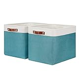 HNZIGE Extra große StoffAufbewahrungskörbe für die Organisation von Regalen [2erPack] Aufbewahrungskörbe für Schrank 40,6 x 30 x 30 cm, rechteckiger Aufbewahrungskorb für Organisation Wohnzimmer