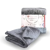 Alcube® Kuscheldecke Kinder Jungen Mädchen Flauschig 100x150 cm Decke Fleecedecke - Wohndecke Sofaecke kleine Decke Couch Blanket Wolldecke für Sofa warm Winter Tagesdecke Ökotex - Schwarz-grau