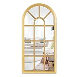 ZeRyan Wandspiegel Spiegel Gold, Wanddekoration Spiegel Fensterspiegel, 35 * 70 * 2.5 cm Gewölbter Landhaus-Wandspiegel für Eingang, Schlafzimmer, Wohnzimmer, Bad (Gold)