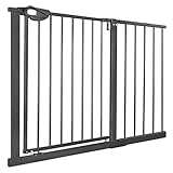 NAIZY Türschutzgitter für Kinder, N Stop Safety Gate Treppenschutzgitter mit Ohne Bohren und Metall Gitter/Erweiterbar mit separater Verlängerung / 105-115 cm breit - Schwarz