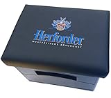 BierEx Herforder Pils Bierkastensitz Bierkastenhocker Bierkisten Bierkasten Sitz Sitzkissen für Stehtisch Hocker Polster Aufsatz Sitzauflage Kissen Sprüche Getränkekiste (Herforder, Schwarz)