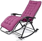 JIBELL Freizeitstuhl Schaukelstuhl Liegestuhl Schaukelstuhl für Balkon Garten Freizeit Relaxstuhl Lazy Chair Lounge Stuhl Klappstuhl (Farbe: Grau)