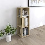 LAPOOH Eckregal, Eckschrank, Eckablage, Bücherregal, Schminkregal, Eckwandregal, Bookshelf, Standregal, Sonoma-Eiche 33x33x100 cm Spanplatte