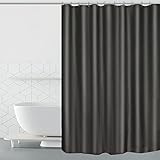 BOZKAA Duschvorhang Anti-Schimmel Wasserdichter 180x200cm Waschbar Anti-Bakteriell Textil aus Polyester Stoff Badewanne Vorhang mit 12 Duschvorhängeringen (dunkelgrau)
