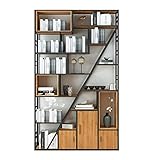 PEVSCO Bücherregal Schmiedeeisen Bücherregal Regal Floorbuchbuch kreative Moderne minimalistische Wohnzimmerstudien Büro -Trennwand Bücherschrank (Color : 120cm)