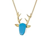 ENLLY Charm-Halskette, Geburtstag, Weihnachten, Geschenke, silberner Hirschkopf-Anhänger for Schwesterparty