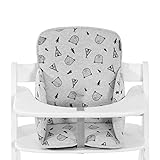 Hauck Sitzverkleinerer Cosy für Hochstuhl Alpha und Beta - weiches Sitzkissen mit Anti-Rutsch-Beschichtung und hoher Rückenlehne (Nordic Grey)