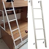 116 130 140 150 cm Haken-Stil Obere Etagenleiter, Erwachsene/Jugendliche/Kinder Metall Kletterleiter Für Wohnmobile Twin-Hochbett Schlafsaal Hochbett, Belastung 150kg (Color : White, Size : 1.16m/45