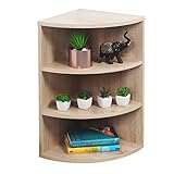 RICOO Eckregal Hängend 60 x 33 x 33 Braun Sonoma Eiche Matt, Spanplatte aus Holz, Hängereral WM053-ESM, Regal Wand Bücherregal Eck Wandregal Ecke Küchenregal Wandboard Eckwandregal Schweberegal