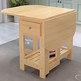 Klappbarer Küchentisch, ausziehbarer Esstisch, mobiler, platzsparender Drop-Leaf-Esstisch mit Rollen, für kleine Räume, Wohnung/Küche/Wohnzimmer/Schlafzimmer, ohne Stühle