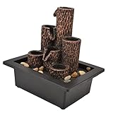 Indoor Water Fountain, Quiet Tabletop Fountains Deadwood 3 Candlestick Relaxing Decorative 3 Step Falls with LED Lights for Home Decoration(#3)