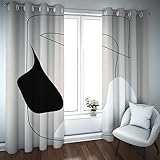 LEFEDA Moderne Kunst Geometrische Abstrakte Verdunkelung Vorhänge Beige Mode Fenster Vorhänge für Schlafzimmer Wohnzimmer Dekoration Fenster Vorhänge 2 Paneele 90x200cm