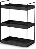 Küchen Gewürzregal Standregale mit 3 Ebenen Duschablage aufbewahrung Badezimmer Arbeitsplatte Unterschrankregal Organizer Vanity Tray Kosmetik & Make-up Lagerung, Schwarz